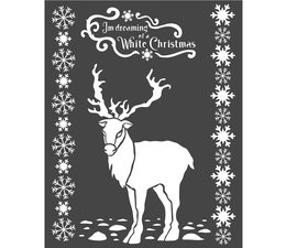 Thick Stencil 20x25cm White Christmas Deer