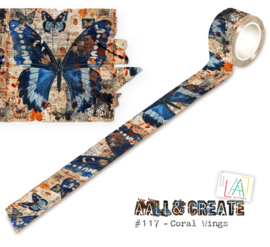 #117 - 25MM X 10M WASHI TAPE - CORAL WINGS
