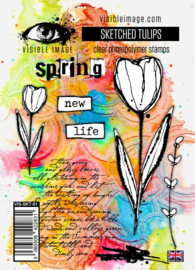 Sketched Tulips A6 Stamp Set