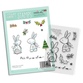 Christmas Craft Stamps All is Calm Winter Rabbits