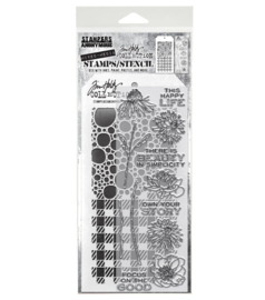 Mixed Media #24 Tim Holtz Clear Stamp and Stencil