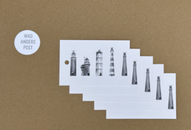 Cadeaulabels 5 vuurtorens TVTAS - set van 5