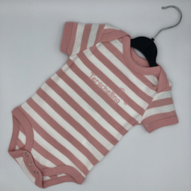 Baby rompertje Terschelling - licht roze bretonse streep