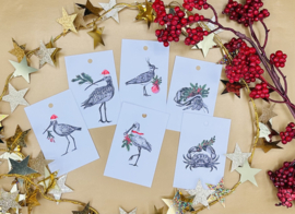 Kerst Cadeau Labels set van 6