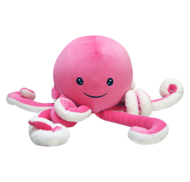 Borduurknuffel octopus  roze