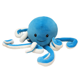 Borduurknuffel octopus  blauw