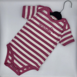 Baby rompertje Terschelling - Donker roze bretonse streep