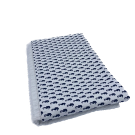 Wiegdeken Zeepaard - Wafelstof wit