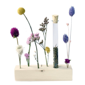 Houten standaard met droogbloemen en zaden - Blooming by Flinde