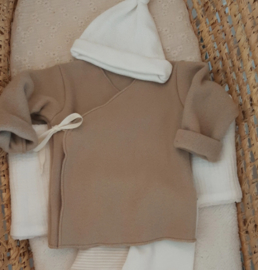 WRAPPED VEST COTTON FLEECE BEIGE