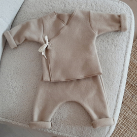 WRAPPED VEST COTTON FLEECE BEIGE