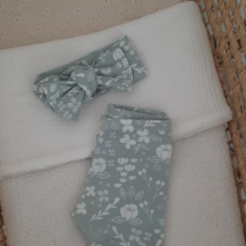 HAARBAND FLOWER DUSTY GREEN