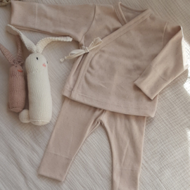 NEWBORN SET POINTELLE SOFT BEIGE