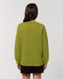 Moss Green Uniseks Sweater met ronde hals