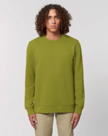 Moss Green Uniseks Sweater met ronde hals