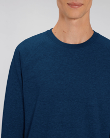 Black heather blue sweater for him