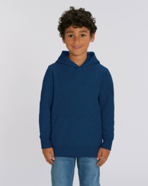 Black heather blue hooded sweater for the little one