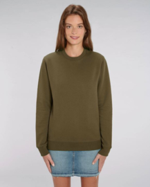 Birtish Khaki Uniseks Sweater met ronde hals