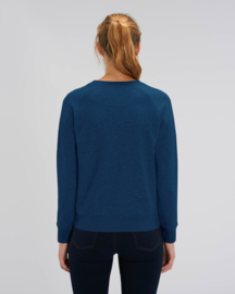 Black heather blue sweater for her