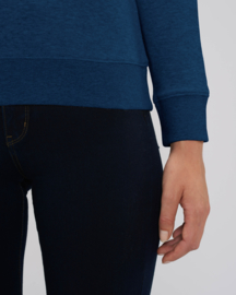Black heather blue sweater for her