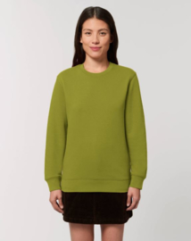 Moss Green Uniseks Sweater met ronde hals