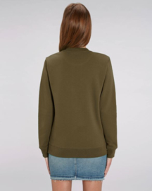 Birtish Khaki Uniseks Sweater met ronde hals