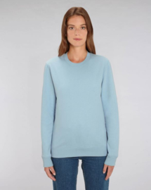 Sky Blue Uniseks Sweater met ronde hals