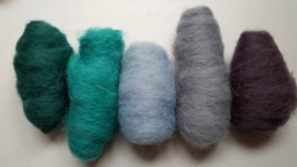 Gekaarde wol assorti oceaan (nr 706)