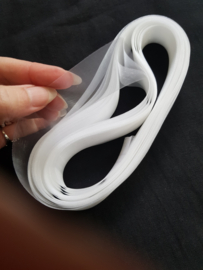Organza lint wit, 15 mm, 18 meter