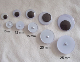 Opnaai wiebeloogjes, 25 mm, per 10 stuks