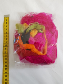 Gerecyclede zijdevezels en merino met tussahzijde 25 g (mw6)