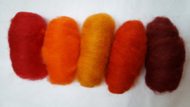 Gekaarde wol assorti rood, oranje kleuren (620)