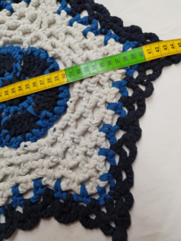 Kleed, gerecyclede textiel, marine / koningsbl. / lgrijs