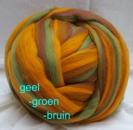 Dik lontwol gemeleerd, geel- groen- bruin (168), vanaf