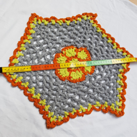 Kleed, gerecyclede textiel, lgrn/grijs/ oranje