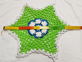Kleed, gerecyclede textiel, lgrn/wit/ blauw