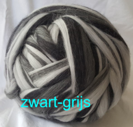 Dik lontwol gemeleerd, zwart- grijs (155), vanaf