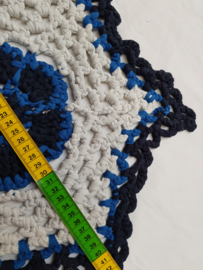 Kleed, gerecyclede textiel, marine / koningsbl. / lgrijs