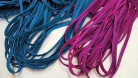 Elastiek band, magenta of blauw