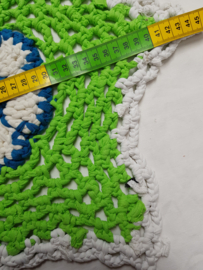 Kleed, gerecyclede textiel, lgrn/wit/ blauw