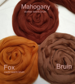 Eur. merino, 'MAHOGANY' warm donkerbruin (617) vanaf