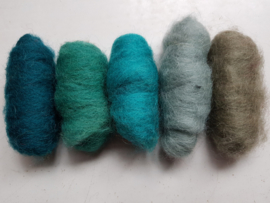 Gekaarde wol assorti oceaan (nr 728)