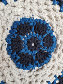 Kleed, gerecyclede textiel, marine / koningsbl. / lgrijs