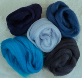 Kleursetje ANTRACIET EN BLAUW, 50 gram
