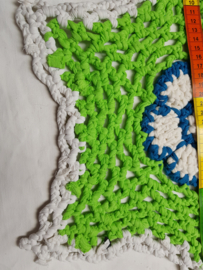 Kleed, gerecyclede textiel, lgrn/wit/ blauw