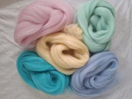 Kleursetje ROSE BLAUW GEEL GROEN, 50 gram