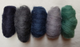 Gekaarde wol assorti oceaan (nr 695)