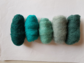 Gekaarde wol assorti seaweed (nr 634)