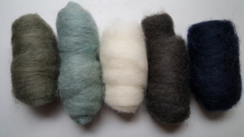 Gekaarde wol assorti  hemels (nr 707)