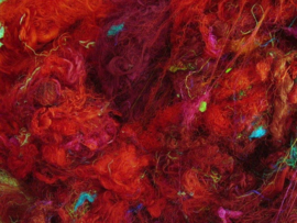 Gerecyclede sari zijdevezels, rood, vanaf